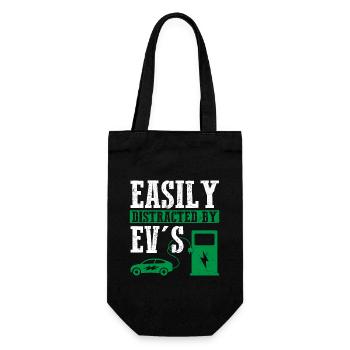 Easily Distracted By EV's Electric Car EV Driver - Geschenkbeutel für Flaschen - Schwarz - Vorne