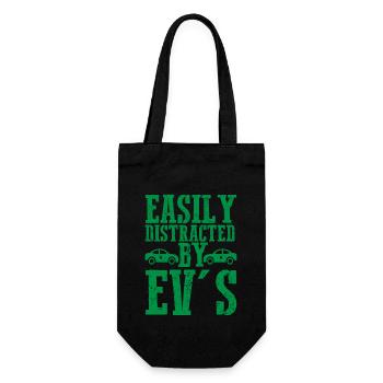 Easily Distracted By EV's EV Driver Electric Car - Geschenkbeutel für Flaschen - Schwarz - Vorne