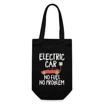 Electric Car No Fuel No Problem Electric Vehicle E - Geschenkbeutel für Flaschen - Schwarz - Vorne