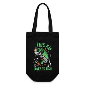 Cet enfant adore pêcher - Sac à bouteille - noir - Devant