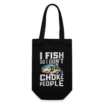 I fish so I don't choke People - Gift Bag for Bottles - black - Front