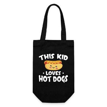 Hot Dog Adult Kid This Kid Loves - Gift Bag for Bottles - black - Front