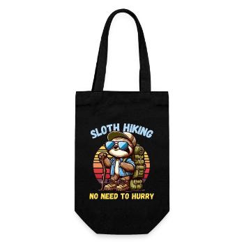 Hiking Sloth Hiking Holiday Hiking Boots Funny - Gift Bag for Bottles - black - Front