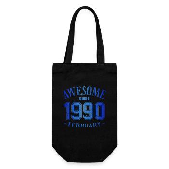 February 1990 - Geburtstag im Februar Awesome - Geschenkbeutel für Flaschen - Schwarz - Vorne