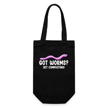 Worm Farmer Vermicompost Cute Men Women - Gift Bag for Bottles - black - Front