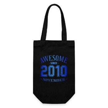 November 2010 - Birthday in November Awesome - Gift Bag for Bottles - black - Front