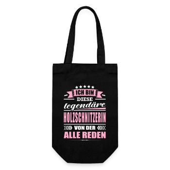 Ich Bin Diese Legendäre Holzschnitzerin - Geschenkbeutel für Flaschen - Schwarz - Vorne