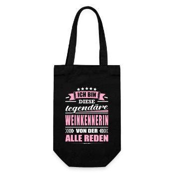 Ich Bin Diese Legendäre Weinkennerin Wein - Geschenkbeutel für Flaschen - Schwarz - Vorne