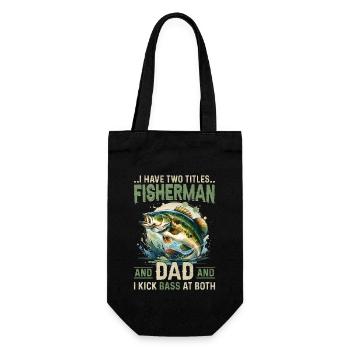 I have two titles dad and fisherman and I rock - Gift Bag for Bottles - black - Front