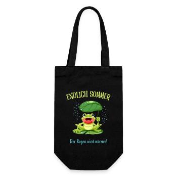 Endlich Sommer - Geschenkbeutel für Flaschen - Schwarz - Vorne