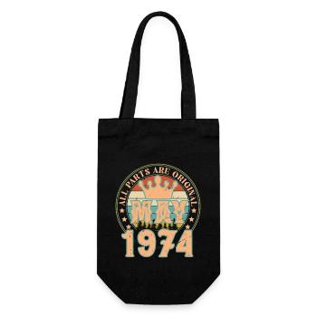 May 1974. May 1974 Birthday Gift. May 1974 - Gift Bag for Bottles - black - Front