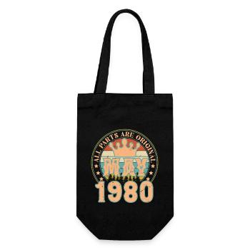 Mai 1980. Mai 1980 Geburtstagsgeschenk. Mai 1980 - Geschenkbeutel für Flaschen - Schwarz - Vorne