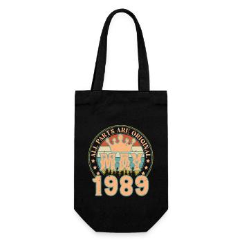 May 1989. May 1989 Birthday Gift. May 1989 - Gift Bag for Bottles - black - Front