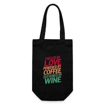 Driven by love, coffee & wine - Gift Bag for Bottles - black - Front