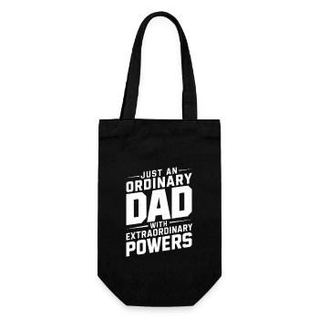 Just an ordinary dad with superpowers - Gift Bag for Bottles - black - Front