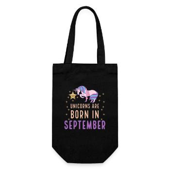 Einhörner werden im September geboren Geburtsmonat Geburtstag - Geschenkbeutel für Flaschen - Schwarz - Vorne