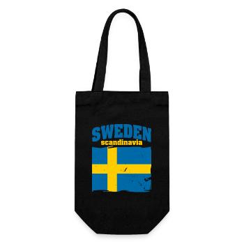 Schweden Souvenir Skandinavien Wikinger - Geschenkbeutel für Flaschen - Schwarz - Vorne