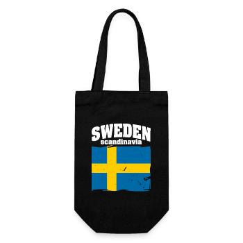 Schweden Souvenir Skandinavien Wikinger - Geschenkbeutel für Flaschen - Schwarz - Vorne