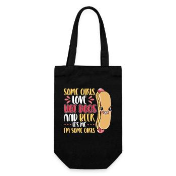 Hot Dog Adult Girl Beer Some Girls - Geschenkbeutel für Flaschen - Schwarz - Vorne