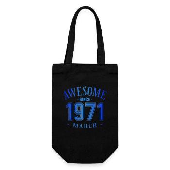 March 1971 - Geburtstag im März Awesome - Geschenkbeutel für Flaschen - Schwarz - Vorne