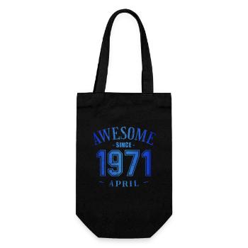 April 1971 - Geburtstag im April Awesome - Geschenkbeutel für Flaschen - Schwarz - Vorne