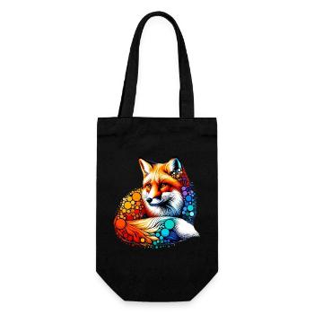 Fuchs - Geschenkbeutel für Flaschen - Schwarz - Vorne