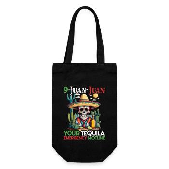 Lustiger Tequila Spruch Cinco De Mayo Design - Geschenkbeutel für Flaschen - Schwarz - Vorne