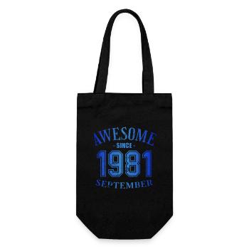 September 1981 - Birthday in September Awesome - Gift Bag for Bottles - black - Front