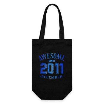 December 2011 - Birthday in December Awesome - Gift Bag for Bottles - black - Front