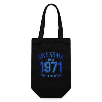 December 1971 - Geburtstag im Dezember Awesome - Geschenkbeutel für Flaschen - Schwarz - Vorne