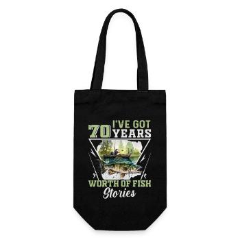 Ich habe 70 Jahre lang Fischgeschichten - Geschenkbeutel für Flaschen - Schwarz - Vorne