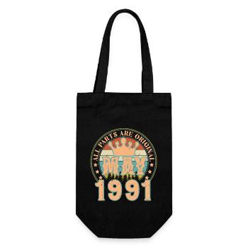 May 1991. May 1991 Birthday Gift. May 1991 - Gift Bag for Bottles - black - Front
