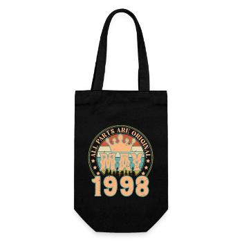 Mai 1998. Mai 1998 Geburtstagsgeschenk. Mai 1998 - Geschenkbeutel für Flaschen - Schwarz - Vorne