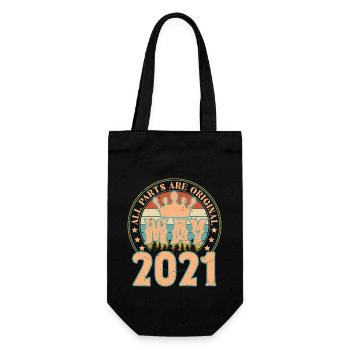 Mai 2021. Geburtstagsgeschenk im Mai 2021. Mai 2021 - Geschenkbeutel für Flaschen - Schwarz - Vorne