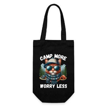 Camping chat montagnes camping camping-car tente miaou - Sac à bouteille - noir - Devant