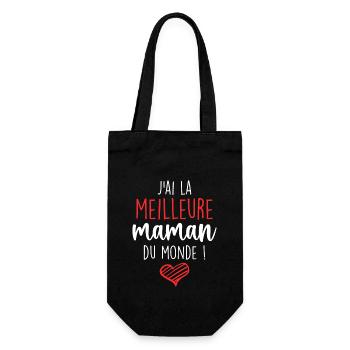 Die beste Mutter - Ich habe die beste Mutter der Welt - Geschenkbeutel für Flaschen - Schwarz - Vorne