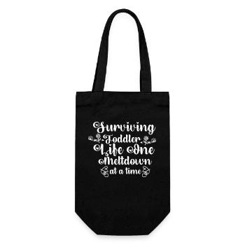 Surviving Toddler Life One Meltdown at a time - Gift Bag for Bottles - black - Front