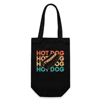 Hot Dog Adult Retro Vintage Hot - Geschenkbeutel für Flaschen - Schwarz - Vorne