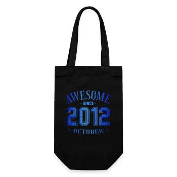October 2012 - Birthday in October Awesome - Gift Bag for Bottles - black - Front