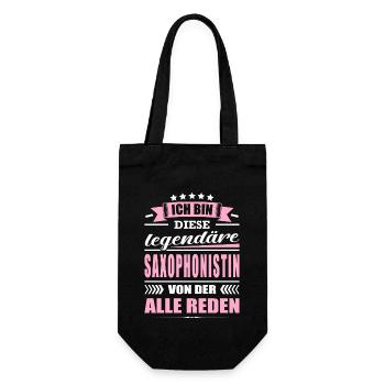 Ich Bin Diese Legendäre Saxophonistin Musikerin - Geschenkbeutel für Flaschen - Schwarz - Vorne