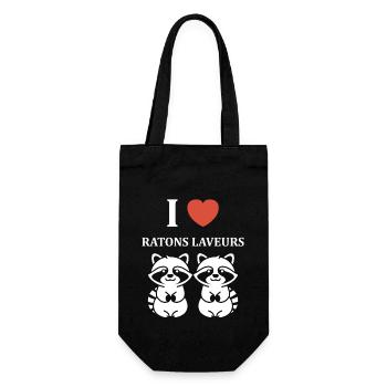 Humour Raton laveur - Sac à bouteille - noir - Devant