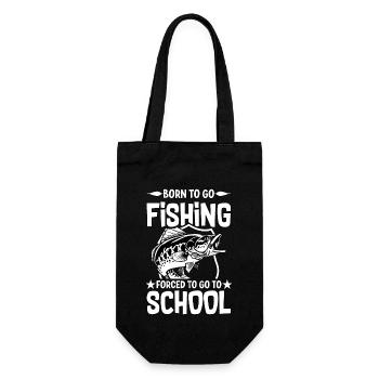 Né pour aller pêcher, forcé d’aller à l’école - Sac à bouteille - noir - Devant