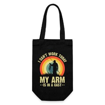 I can't work today my arm is in a cast - Gift Bag for Bottles - black - Front