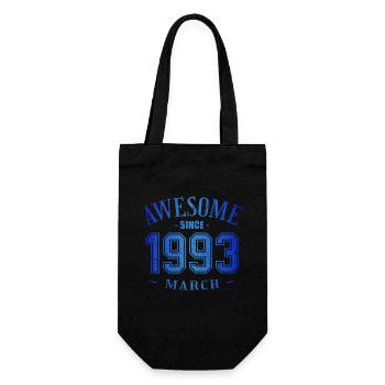 March 1993 - Geburtstag im März Awesome - Geschenkbeutel für Flaschen - Schwarz - Vorne