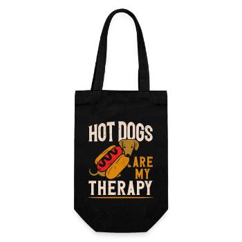 Hot Dog Adult Hot Dogs Are My - Geschenkbeutel für Flaschen - Schwarz - Vorne