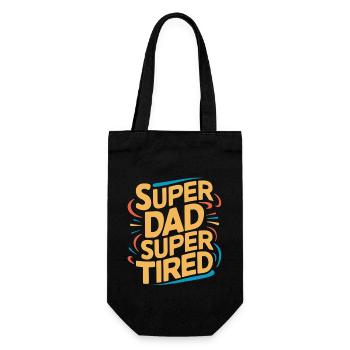 Super papa Super fatigué Dictons drôles - Sac à bouteille - noir - Devant