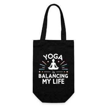 Yoga Is Balancing My Life - Gift Bag for Bottles - black - Front