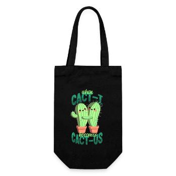 Cacti in love - Gift Bag for Bottles - black - Front