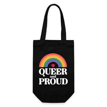 Mois de la fierté LGBT - Queer et fier - Sac à bouteille - noir - Devant
