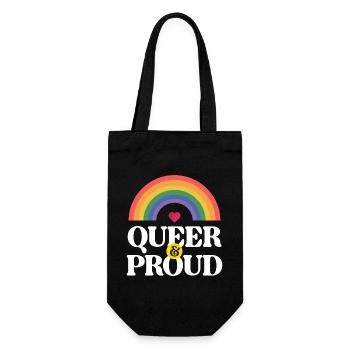 LGBT Pride Month - Queer und stolz - Geschenkbeutel für Flaschen - Schwarz - Vorne
